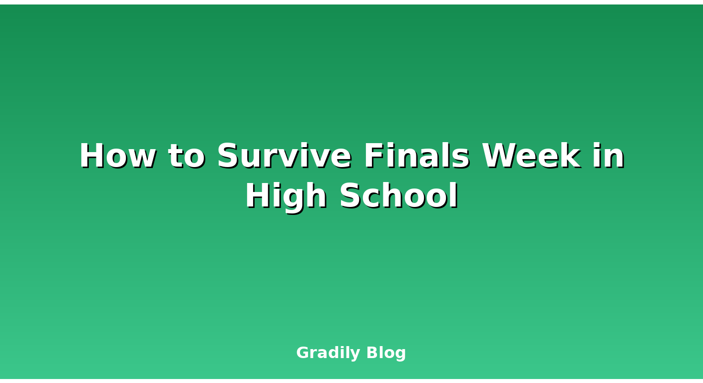 How to Survive Finals Week in High School